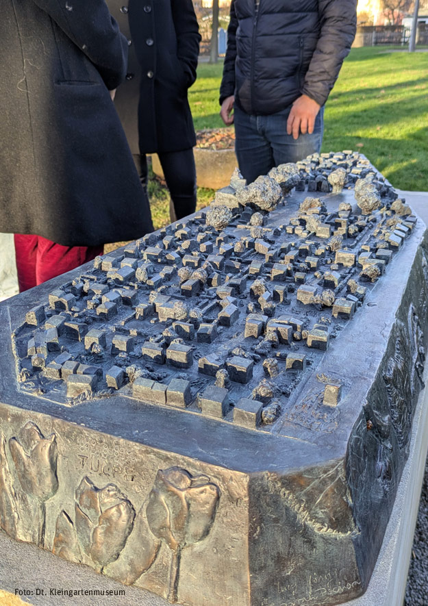 Tastmodell der Schrebergartenanlage im Leipziger Kleingärtnermuseum